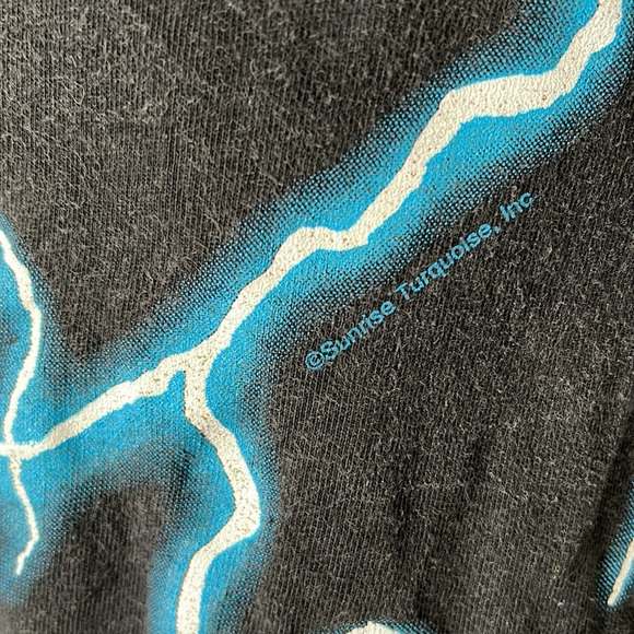 American Thunder Panther Lighting Nature AOP T Shirt Men’s Size L. Vintage 90s - Picture 6 of 8